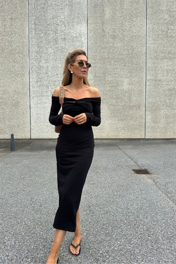 Rotate, Off Shoulder Dress, Black